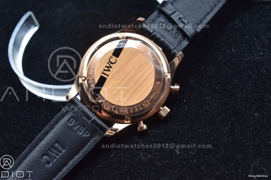 Black as Chrono Edition A7750 Portuguese Genuine) 1:1 ZF 444 Best Practical Thickness on Leather IW371482 (Same Strap 1031